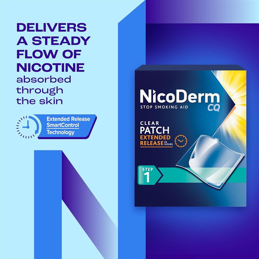 NicoDerm CQ Step 1 Nicotine Patches to Quit Smoking, 21 mg, Stop Smoking Aid, 14 Count